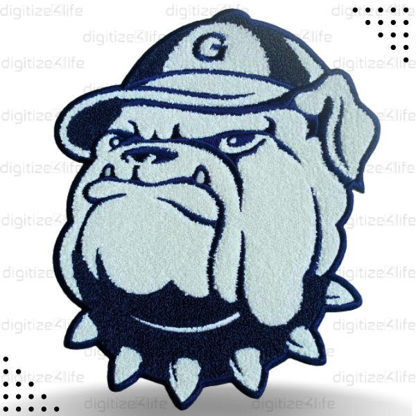 Bulldog Face Chenille Patch