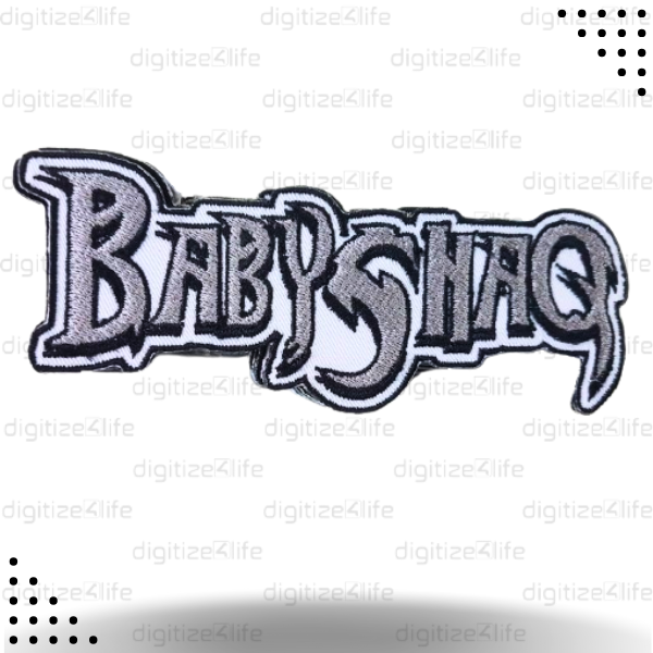 Silver Phrase Embroidered Patch