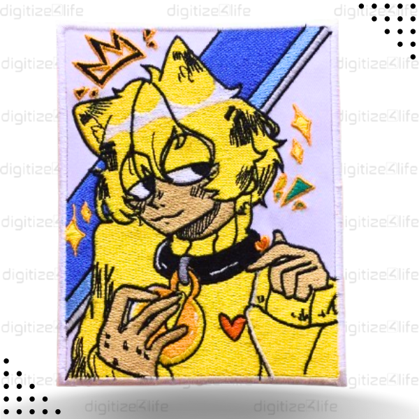 Animated Yellow Cat Embroidered Patch