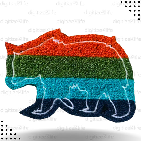 Four Color Bear Chenille Patch