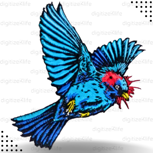 Blue Bird with Yellow Claws Embroidered Patch