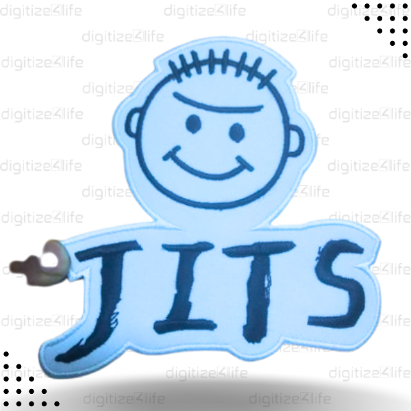 Smiling face with text JLTS Embroidered Patch