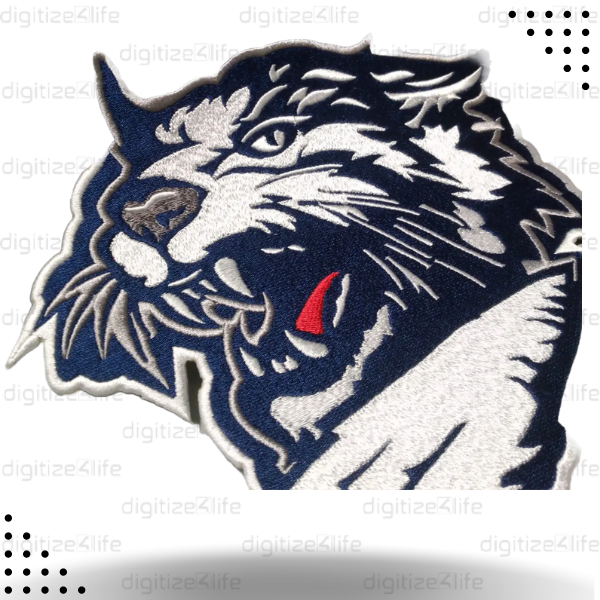 Silver Tiger Embroidered Patch
