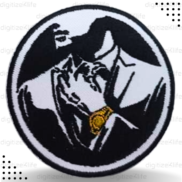 Man in Suit Embroidered Patch
